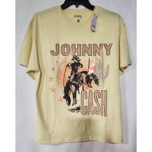 Johnny cash yellow men's shirt Size XS-faded